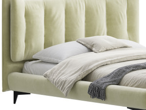 Eden Suede Fabric Upholstered Modern Bed 3D मॉडल