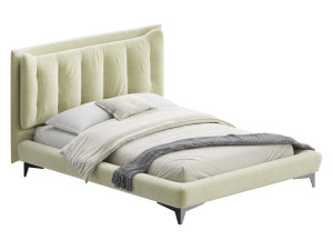 Eden Suede Fabric Upholstered Modern Bed 3D मॉडल