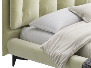 Eden Suede Fabric Upholstered Modern Bed 3D मॉडल