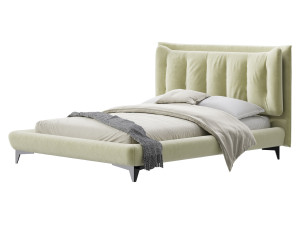 Eden Suede Fabric Upholstered Modern Bed 3D मॉडल