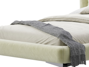Eden Suede Fabric Upholstered Modern Bed 3D मॉडल