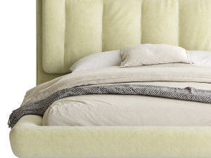 Eden Suede Fabric Upholstered Modern Bed 3D मॉडल