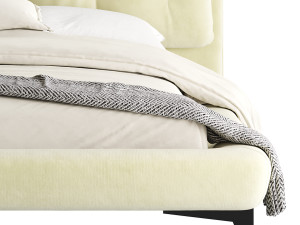 Eden Suede Fabric Upholstered Modern Bed 3D मॉडल