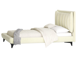 Eden Suede Fabric Upholstered Modern Bed 3D मॉडल