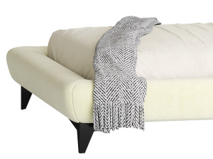 Eden Suede Fabric Upholstered Modern Bed 3D मॉडल