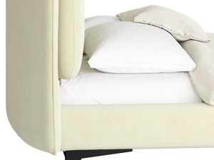 Eden Suede Fabric Upholstered Modern Bed 3D मॉडल