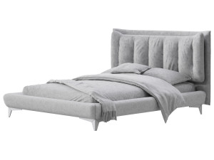 Eden Suede Fabric Upholstered Modern Bed 3D मॉडल