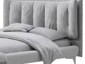 Eden Suede Fabric Upholstered Modern Bed 3D मॉडल