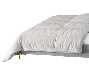 Elegant Blue Pine Wood Upholstered Panel Bed Modèle 3D