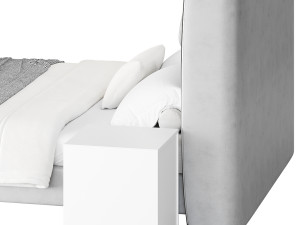 Elegant White Pine Wood Panel Bed 3D 모델