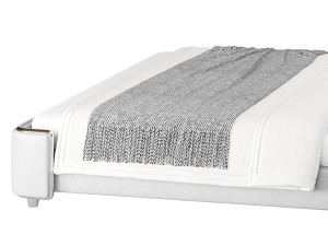 Elegant White Pine Wood Panel Bed 3D 모델