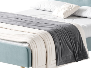 Emmerson Upholstered Low Rise Bed Frame 3D Model
