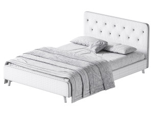 Emmerson Upholstered Low Rise Bed Frame 3D Model