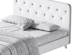Emmerson Upholstered Low Rise Bed Frame 3D Model