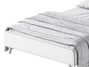 Emmerson Upholstered Low Rise Bed Frame 3D Model