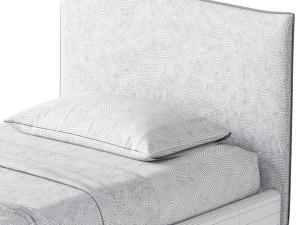 Fasde grey bed 3D Модель