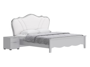 Faux Leather Upholstered Headboard Bed 3D Modell
