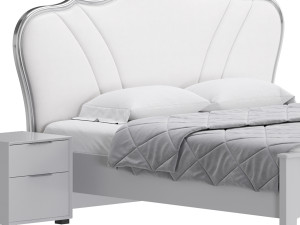 Faux Leather Upholstered Headboard Bed 3D Modell