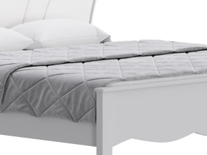 Faux Leather Upholstered Headboard Bed 3D Modell