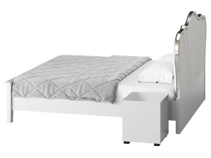 Faux Leather Upholstered Headboard Bed 3D Model
