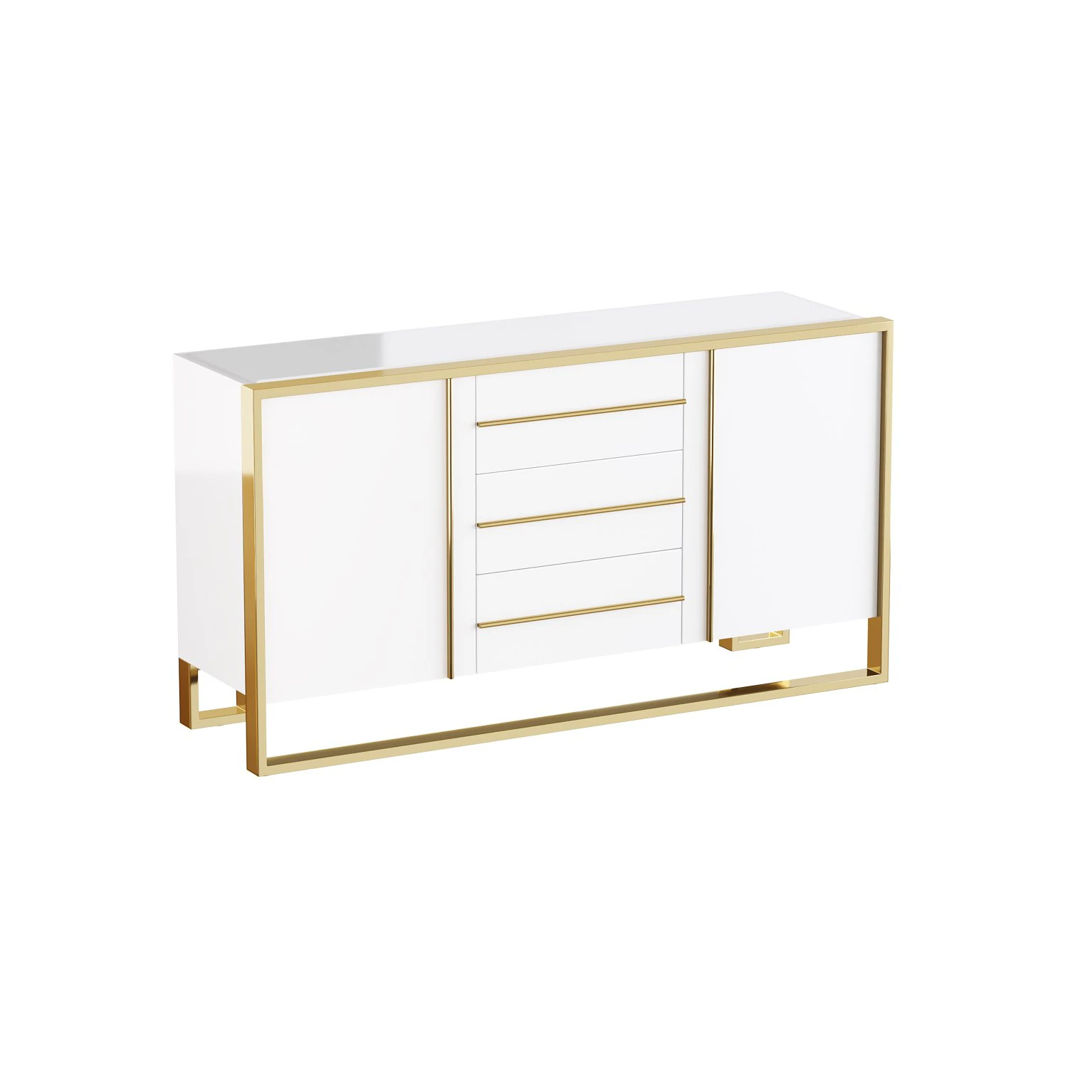 光沢のある白いビュッフェ 3Dモデル .c4d .max .obj .3ds .fbx .stl .blend 