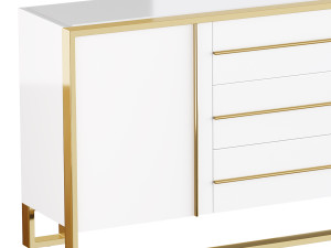 Glossy White Buffet Modelo 3D