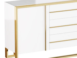 光沢のある白いビュッフェ 3Dモデル