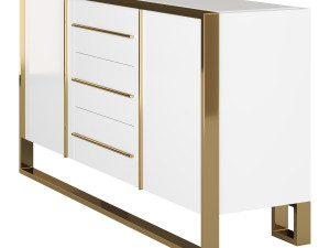 Glossy White Buffet Modelo 3D