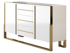 Glossy White Buffet Modelo 3D