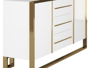 Glossy White Buffet Modelo 3D