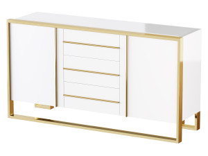 Glossy White Buffet Modelo 3D