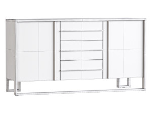 Glossy White Buffet Modelo 3D