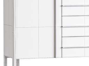 Glossy White Buffet Modelo 3D