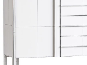 光沢のある白いビュッフェ 3Dモデル