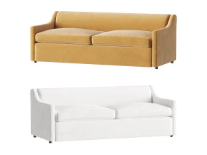 ग्रे प्रदर्शन फैब्रिक स्लीपर सोफा 3D मॉडल