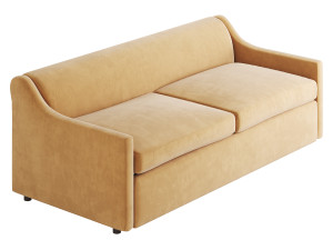 GREY PERFORMANCE FABRIC SLEEPER SOFA Model 3D