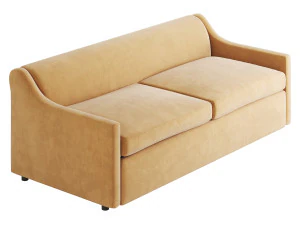 GRAUES SCHLAFSOFA AUS LEISTUNGSF&Auml;HIGEM STOFF 3D Modell