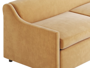GREY PERFORMANCE FABRIC SLEEPER SOFA Model 3D