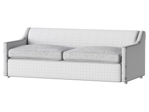 GREY PERFORMANCE FABRIC SLEEPER SOFA Model 3D