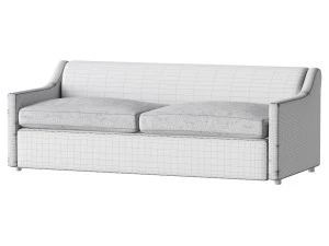 GRAUES SCHLAFSOFA AUS LEISTUNGSF&Auml;HIGEM STOFF 3D Modell