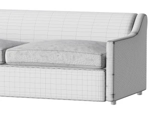 GRAUES SCHLAFSOFA AUS LEISTUNGSF&Auml;HIGEM STOFF 3D Modell