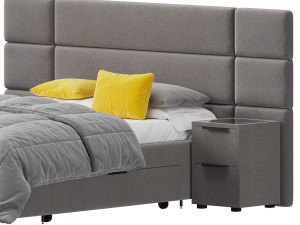 Hart Upholstered Bed Frame 3D 모델