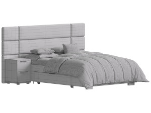 Hart Upholstered Bed Frame 3D 모델