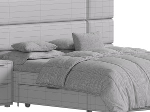 Hart Upholstered Bed Frame 3D 모델