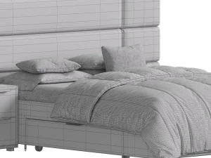 Hart Upholstered Bed Frame 3D Model