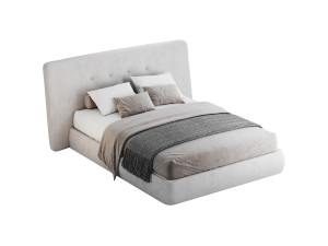 Hendricks Gray Fabric bed 3D Model