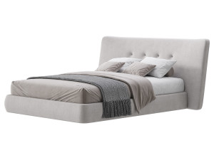 Hendricks Gray Fabric bed 3D 模型