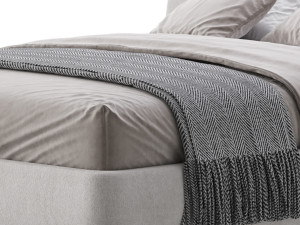 Hendricks Gray Fabric bed 3D 模型