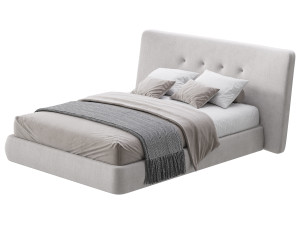 Hendricks Gray Fabric bed 3D 模型