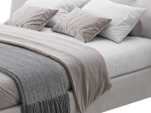Hendricks Gray Fabric bed 3D 模型